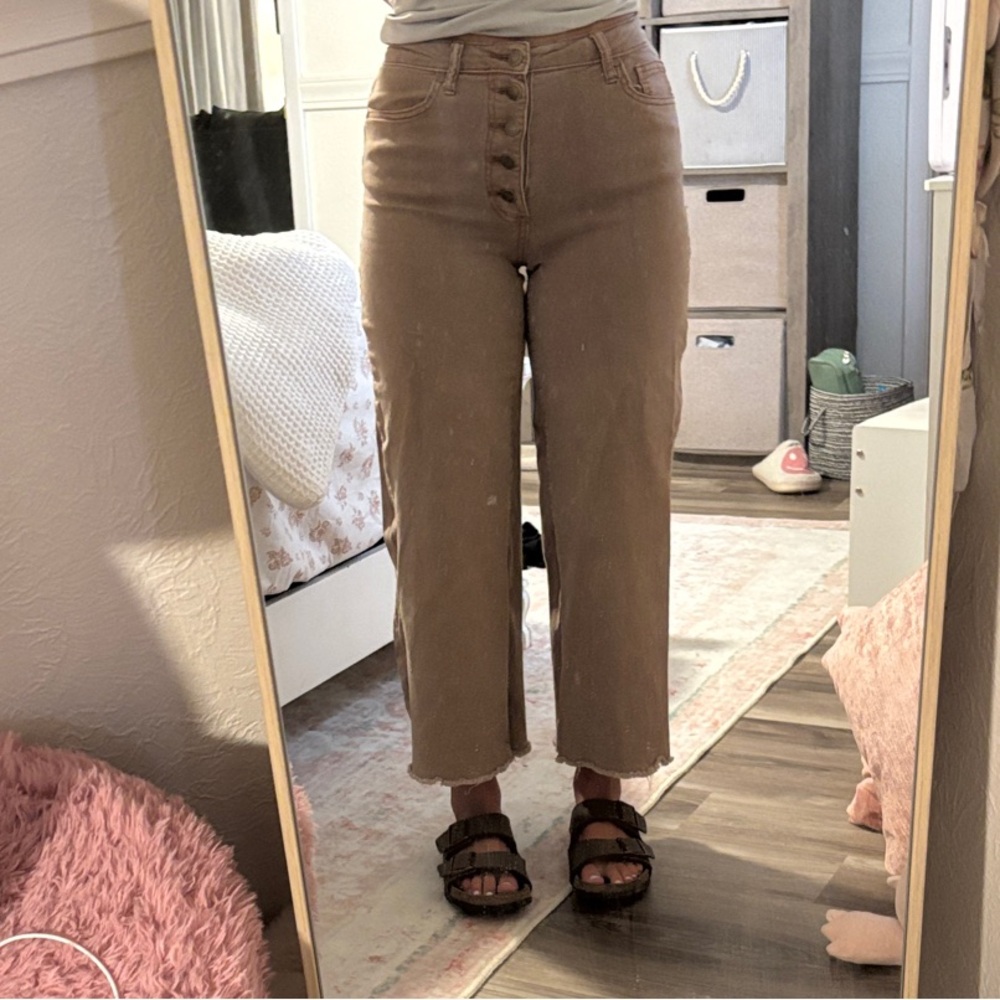 Easel Brown Straight Leg Jeans